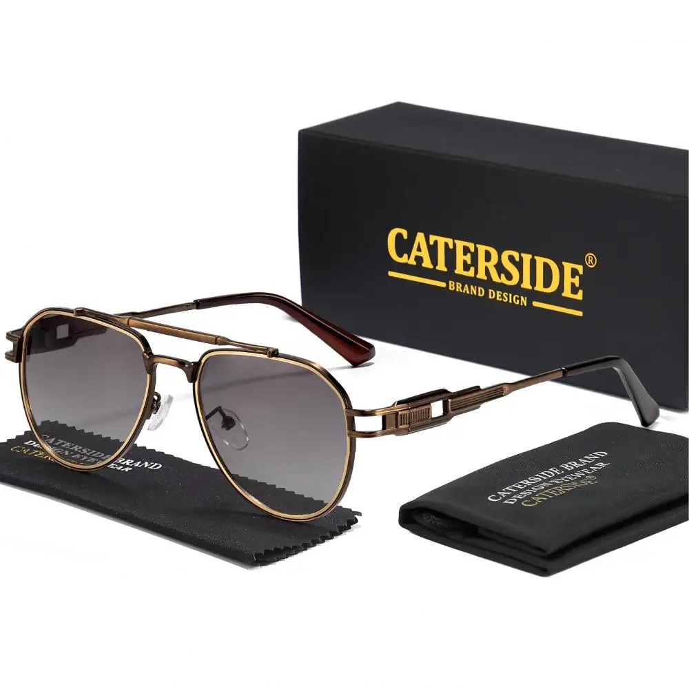 CATERSIDE Retro-Punk-Sonnenbrille für Herren, rund, personalisiertes Design, Metall-Sonnenbrille, Damen, Reisen, Party, Business, Geschenk, Brillen, UV400 – Detail 4