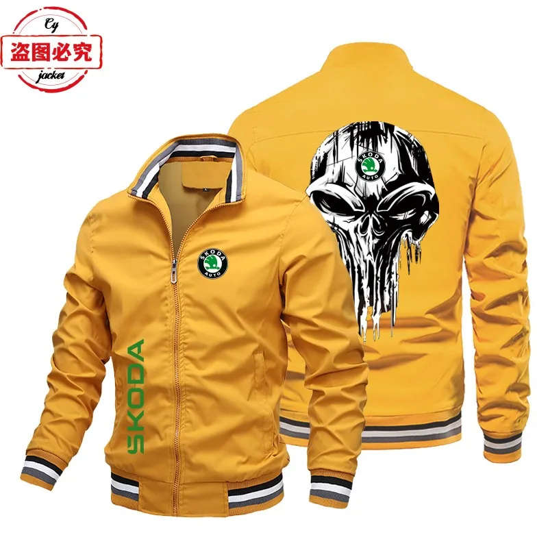 WRC rally Skoda racing logo jacket loose long sleeve top stand-up collar jacket skoda logo jacket 4