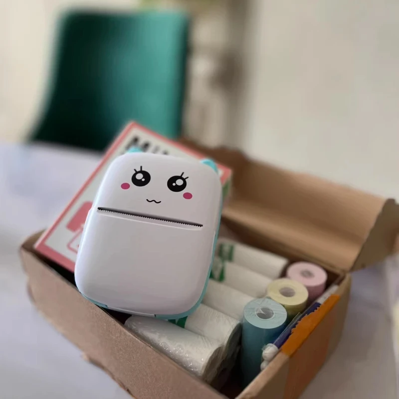 휴대용 미니 열전사 프린터 무선 블루투스 스마트폰과 호환 가능 사진 오류 메모 인쇄 학생용 홈 오피스용