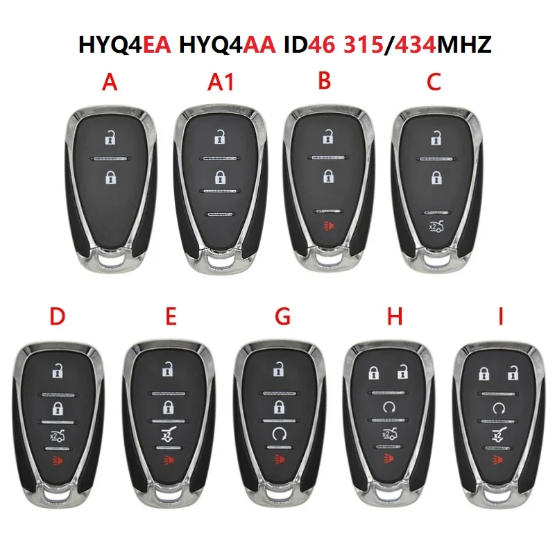 Chevrolet Car Remote Key HYQ4EA HYQ4AA ID46 PCF7952 315/434MHz No Logo CN014107 1