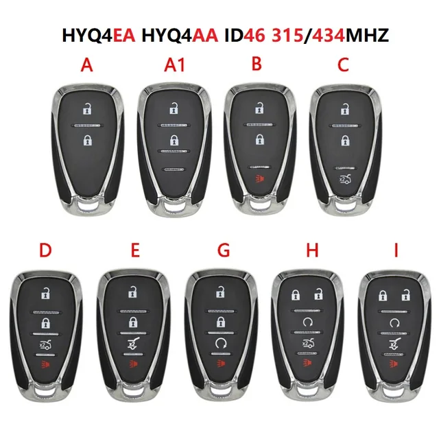 Chevrolet Car Remote Key HYQ4EA HYQ4AA ID46 PCF7952 315/434MHz No Logo CN014107 1