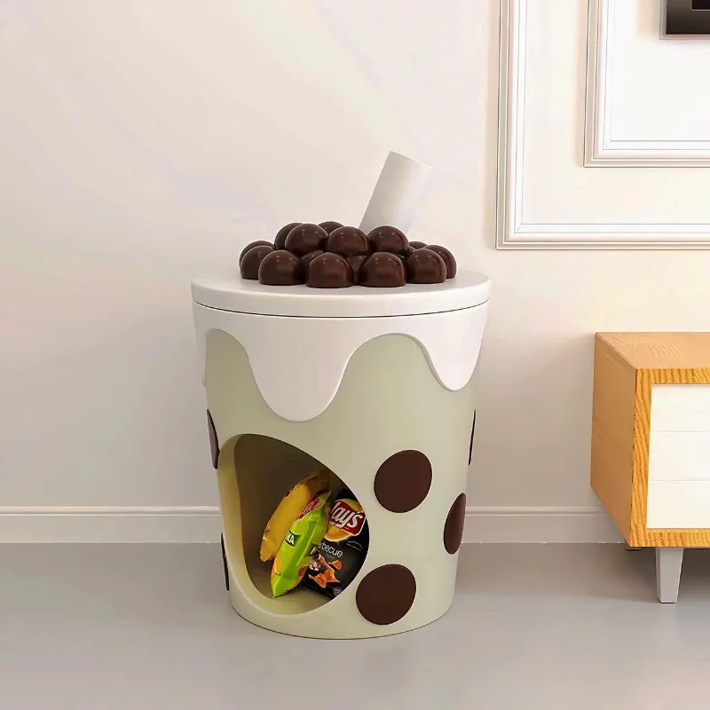 Modern Simple and Creative Movable Small Coffee Table for Living Room, Sofa Side Table, Bedside Table Shelf, Creative Ornaments