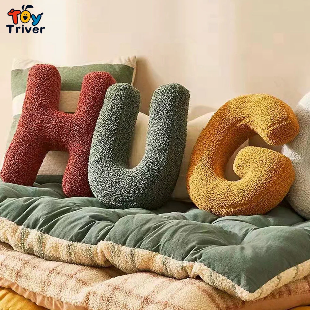 

Nordic English Alphabet Letters Plush Toys DIY Throw Pillow Sofa Cushion Stuffed Doll Kids Children Cute Room Decor Photo Props