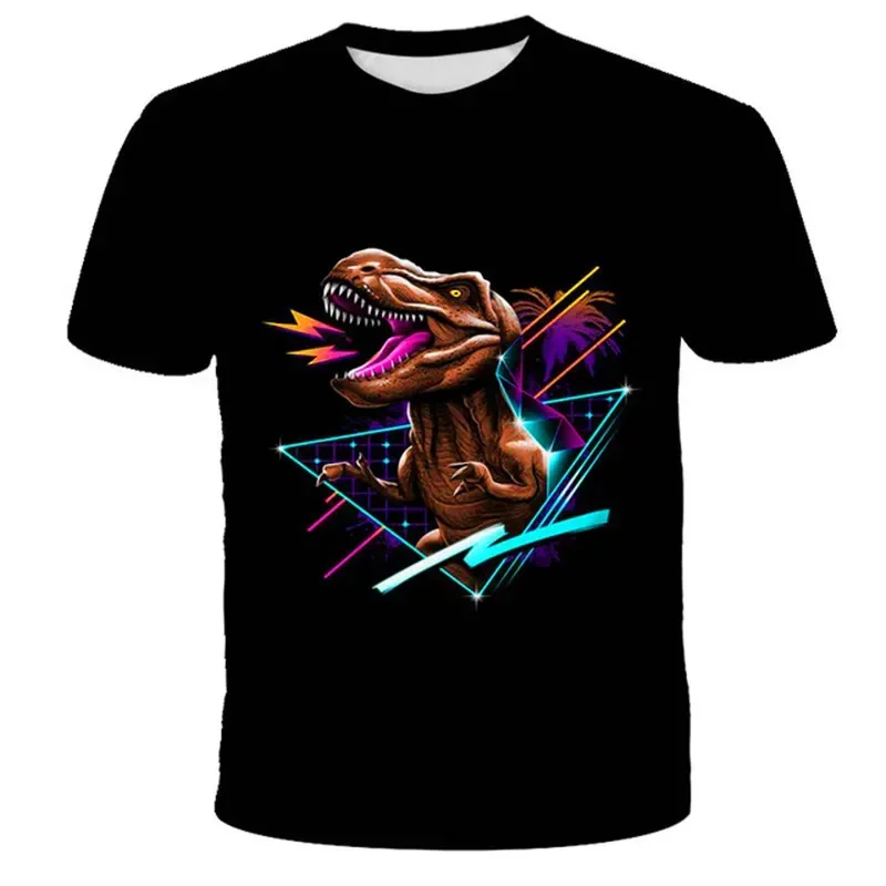 

2023 летняя футболка для мальчиков, мультяшный динозавр, детские футболки с принтом «Мир Юрского периода», детская одежда с короткими рукавами, детская одежда, футболки