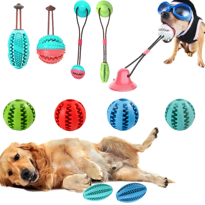Toys For Indestructible Dogs Silicon Suction Cup Tug Interactive Dog Ball Toys Slow Feeder Pet
