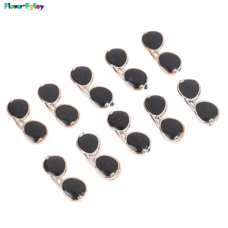 2/10/12Pcs Mini Sunglasses Flatback Resin DIY Decor Play Toys for Dolls Fashion Accessories 2*1cm