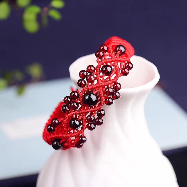 Bracelets en perles rouges pour femmes, tissage chaud, bijoux de fête,  style bohème, pendentif en perles