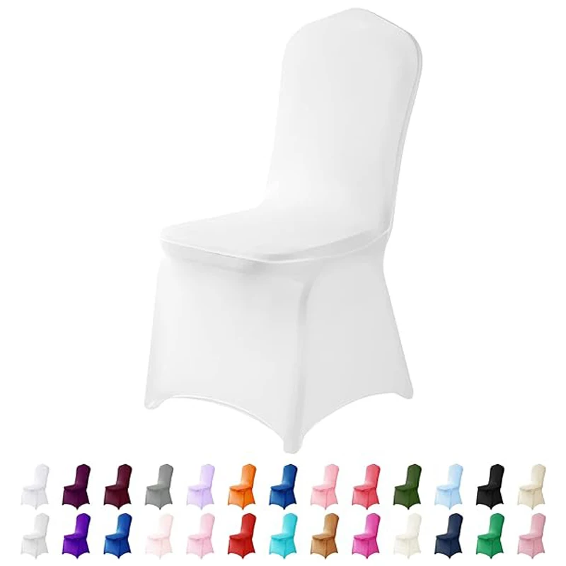 

10pcs White Chair Cover for Wedding Birthday Dining Banquet Chair Covers Stretch Protector Outdoor Event Hotel Party Decoration
