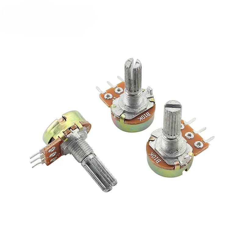 5PCS WH148 20mm 3pin Linear Potentiometer 1K 2K 5K 10K 20K 50K 100K 250K 1M Potentiometers Kit With Nuts And Washers