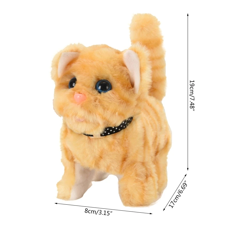 Electronic for Cat Toy Plush Robot for Cat Pet Walking Running Animal Shake Tail Cute Electric Toys For Children Birthda 6