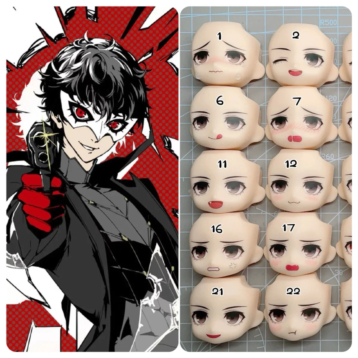 

Anime Game Amamiya Ren Ob11 Face GSC YMY Doll Handmade Water Sticker Faceplate Cosplay Toy Accessories