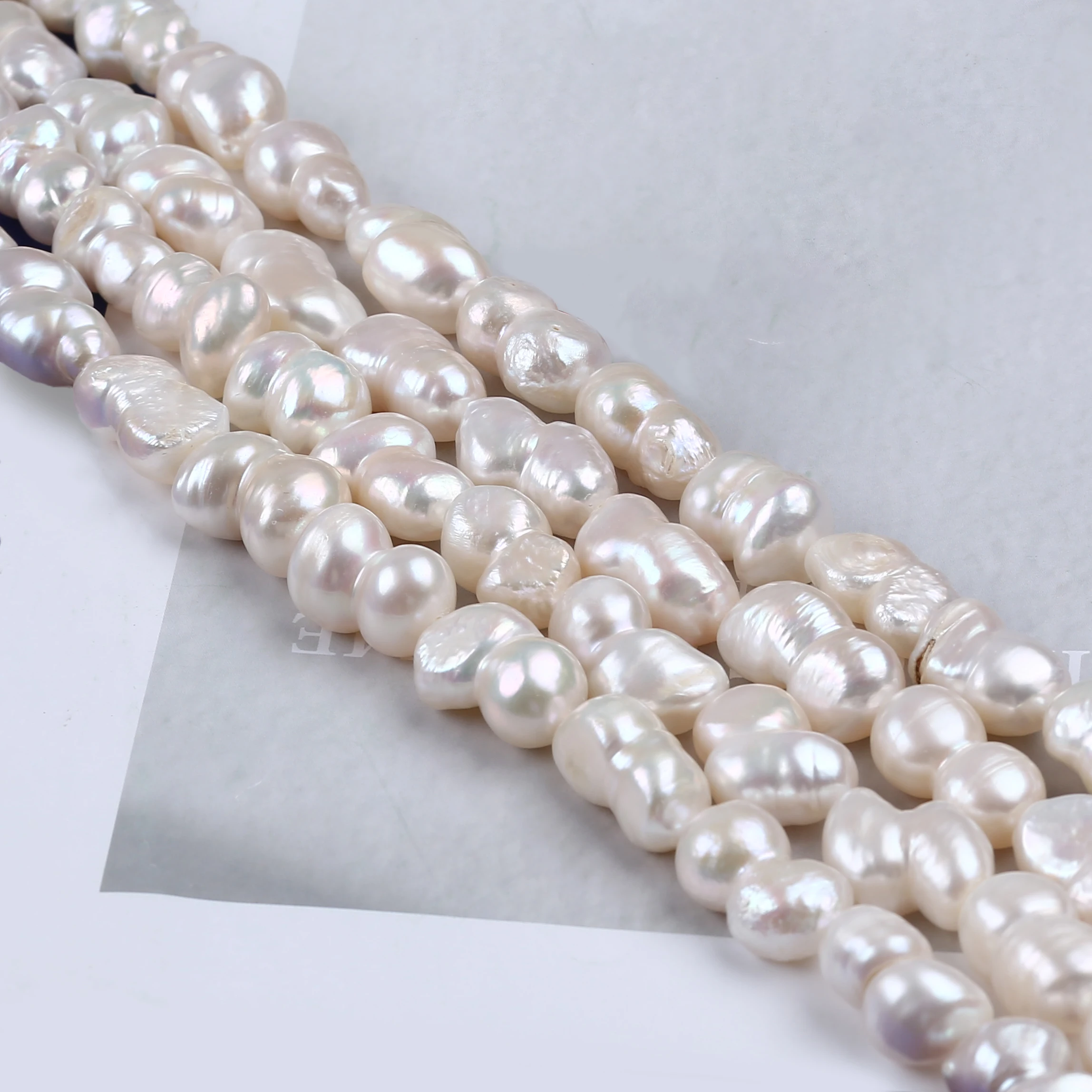 

Gourd Shape White Baroque Pearl Beads Strand Freshwater Baroque Gourd Bead Shape Pearls