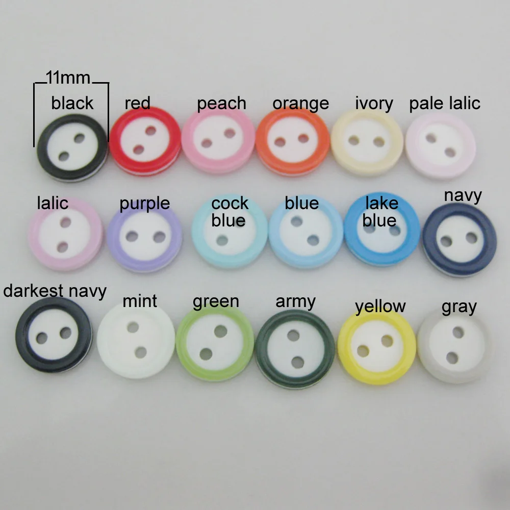 NBNNSO 100Pcs/Pack 11MM Round Colorful Fashion Buttons DIY Craft Decor Sewing Garment Accessory