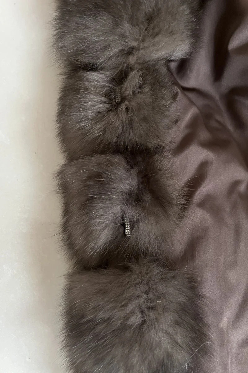 Real Fox Fur Women's Coat Jacket with a Suit Collar, Imitating Sable Fur, Fluffy and Fashionable