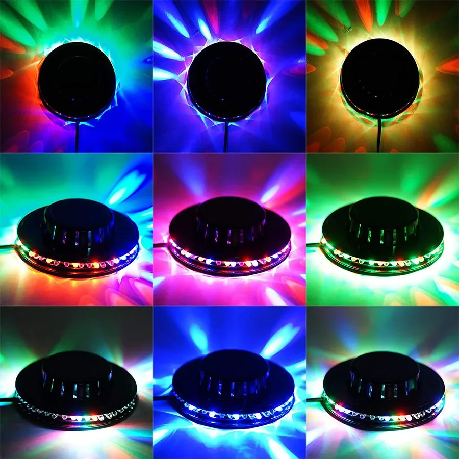 48 LEDs 8W RGB Sound Light Party Stage Par Lights Activated Rotating Disco LED Ball Lamp LED Disco Sound Strobe Lamp led par light