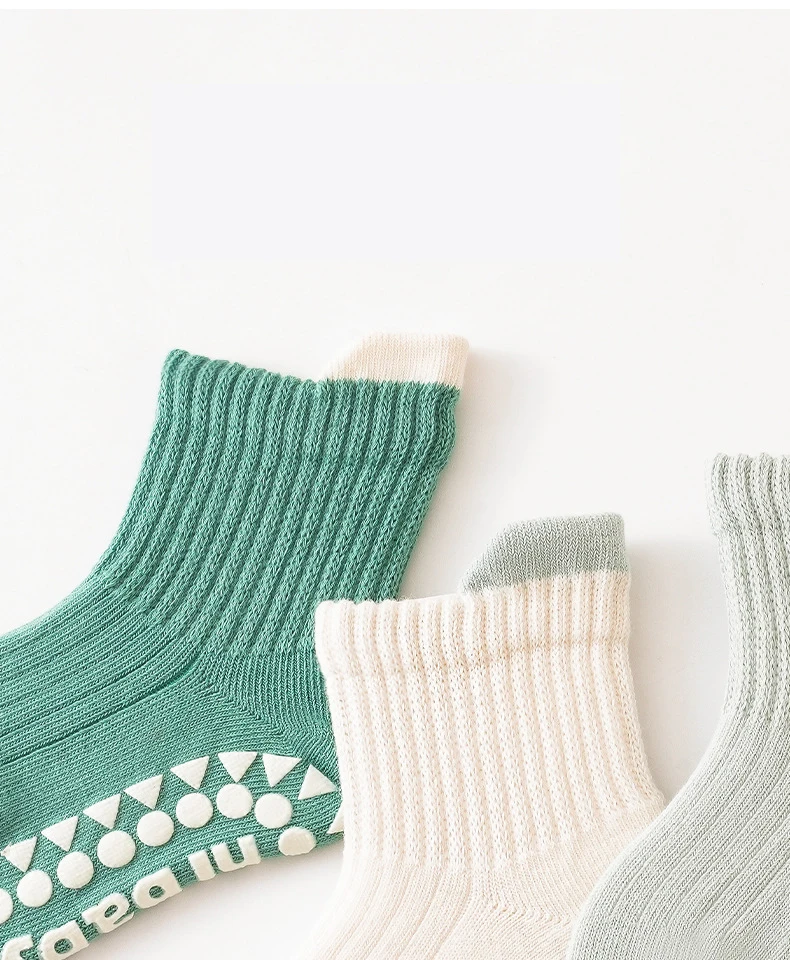 3Pairs/Lot Non Slip Baby Socks Spring Summer Children\'s Floor Socks Newborn Toddler Boy Girl Socks Cotton Anti-slip Infant Socks