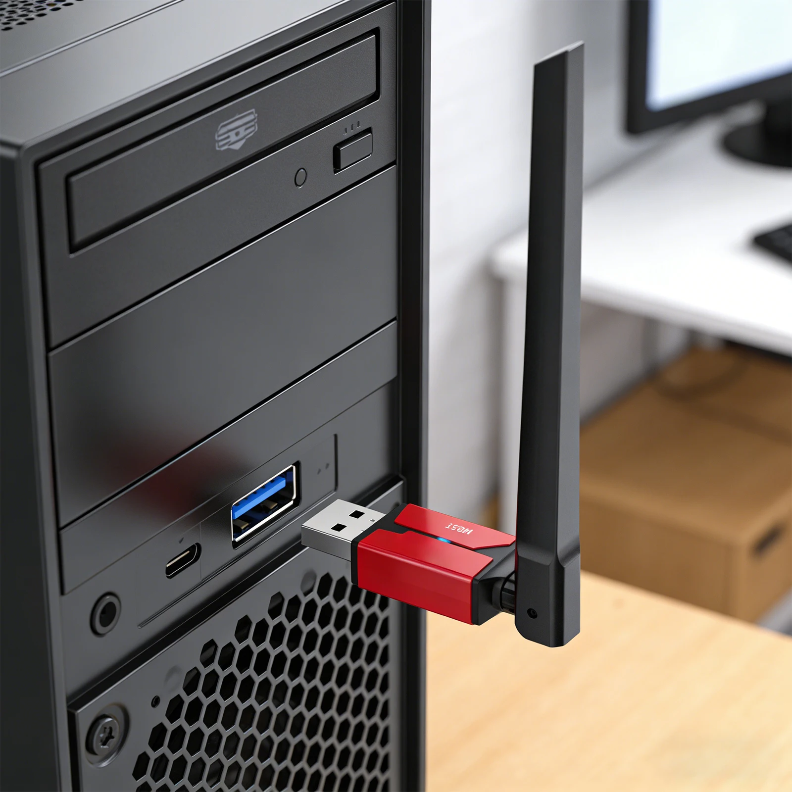 USB BT6.0 드라이버리스 어댑터 안테나 150M 음악 오디오 송수신기 드라이버 프리 송신기 안테나 PC 마우스 키보드용