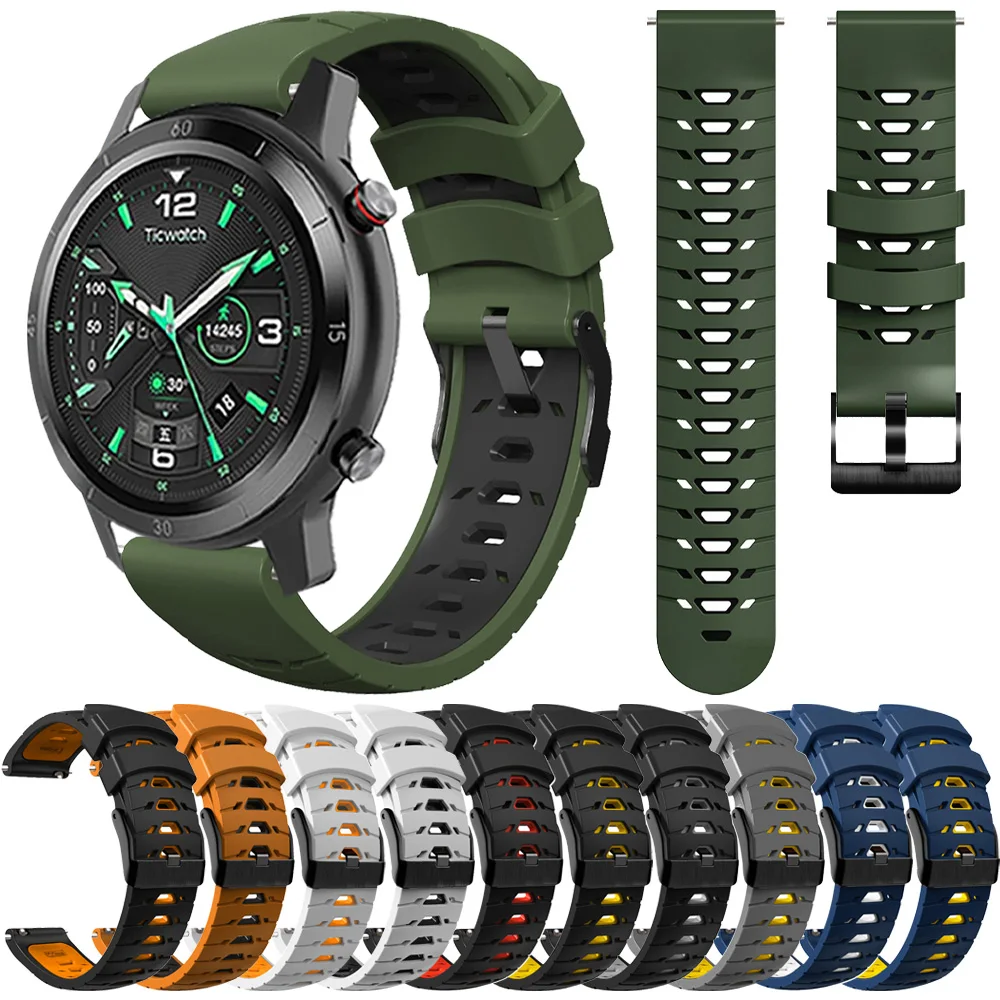 

Silicone Sports Watches Strap For TicWatch Band Pro 3 Ultra GPS /GTX/S2/E2/E3/GTH Bracelet Band 20mm 22mm Replacement Wristbands