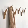 1/4pcs Natural Wood Wall Hooks Decorative Key Hook Clothes Hat Scarf Handbag Hanger Hook Kitchen Bathroom Organizer Decor Hook 1