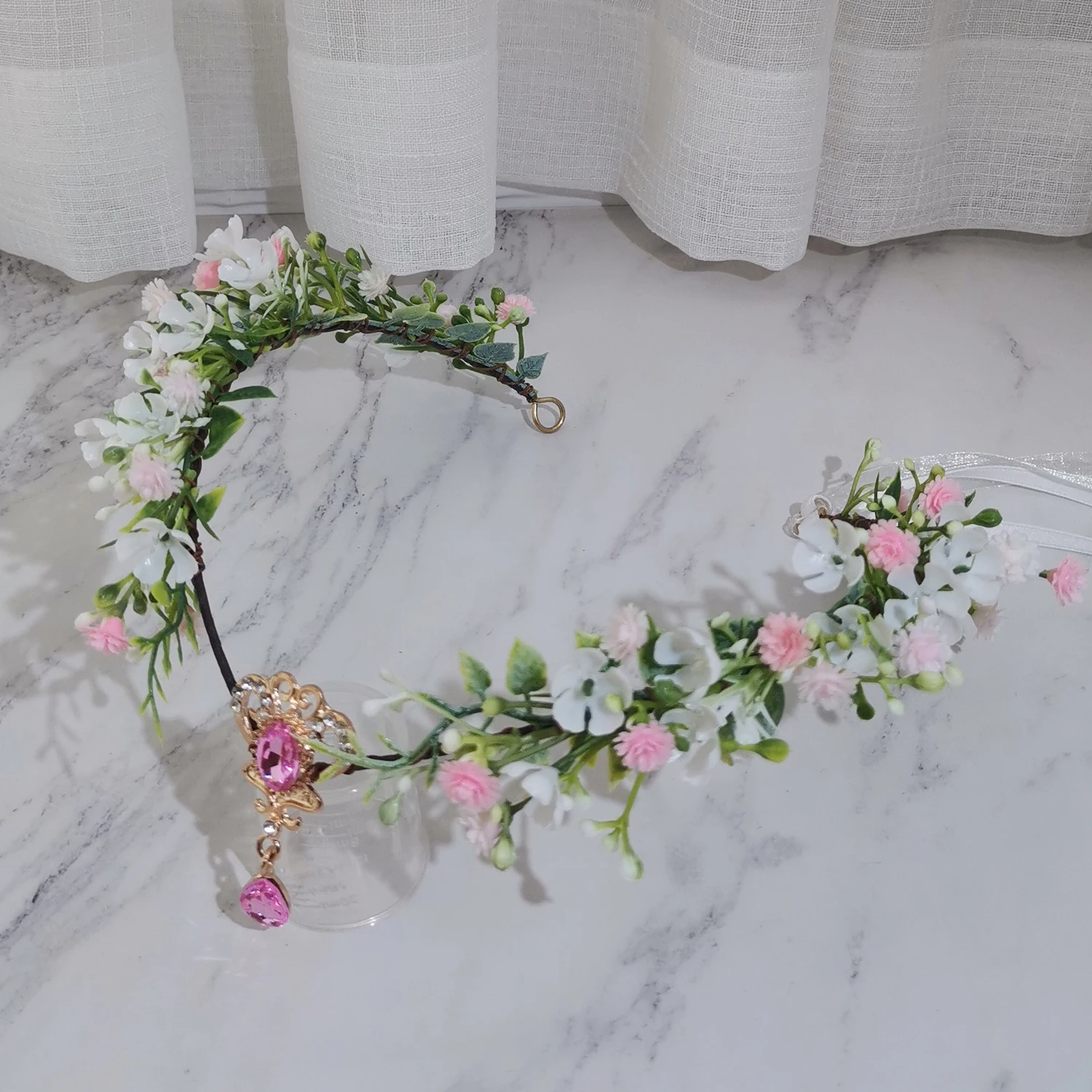V Shaped Pastoral Flower Crown Women Hair Accessories