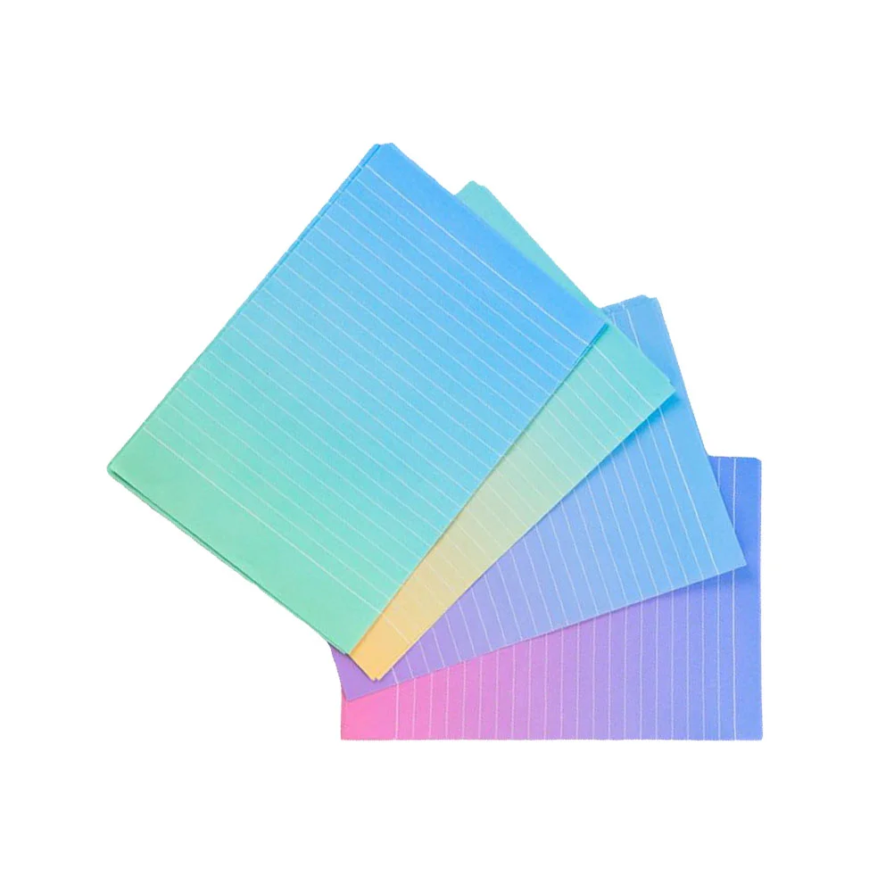 

4 Sets Creative Gradient Envelopes Letter Paper Lovely Writing Stationery Envelope Set for Party Festive (4 Letter Paper and 2