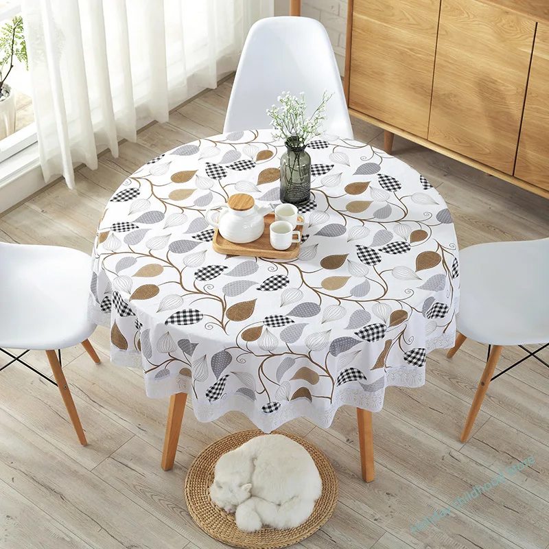 Pvc Hotel Waterproof And Oilproof Round Tablecloth Plastic Round