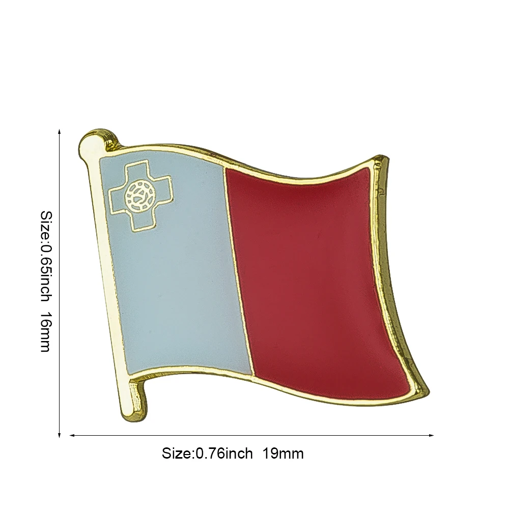 Maltese Flag Lapel Pin Badge Accessory
