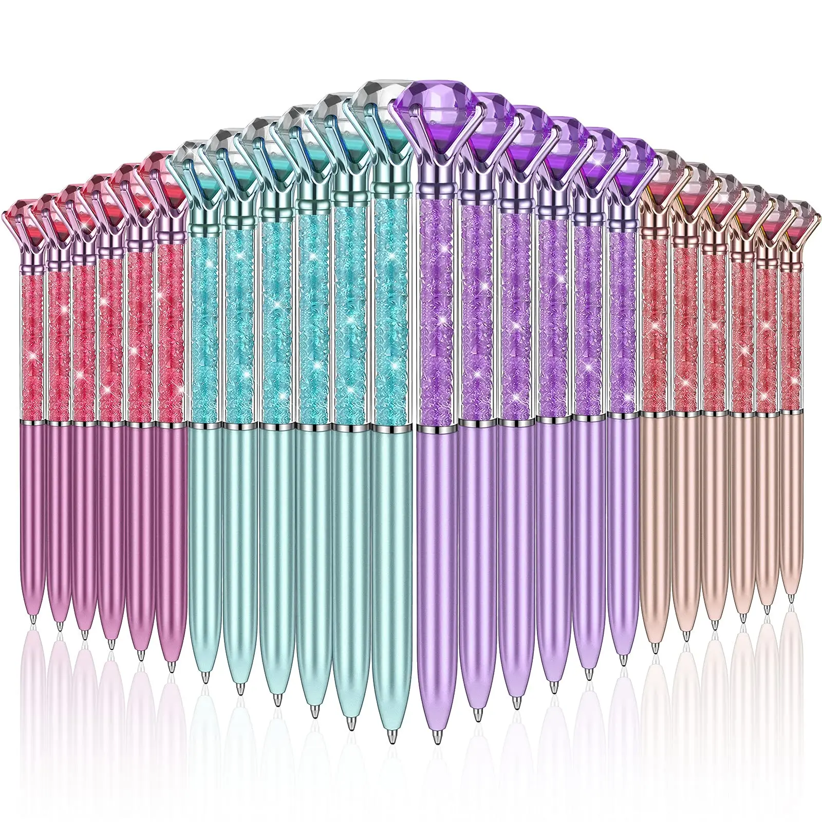 

48Pcs Diamond Ballpoint Pen Black Ink Retractable Crystal Jewel Pens for Girls Women Party Valentine's Day