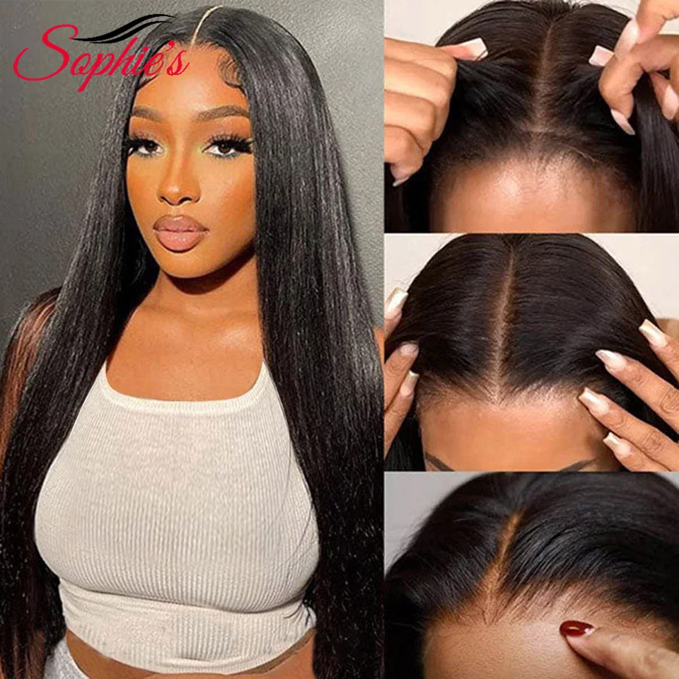 Gerade 13x4 Spitze Frontal Echthaar Perücken Für Frauen Brasilianisches Remy Haar 4x4 Spitze Perücken Vorgezupft Mit Baby Haar 180% Dichte – Detail 3