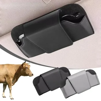 Car Sun Visor Glasses Holder Premium Leather Sunglasses Case Clip Organizer Auto Eyeglasses Storage Box  Garage Hand Tools
