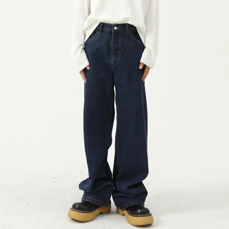 

New Male Streetwear Hip Hop Fashion Vintage Jean Pant Men Straight Casual Denim Oversize Wide Leg Denim Jeans Trousers