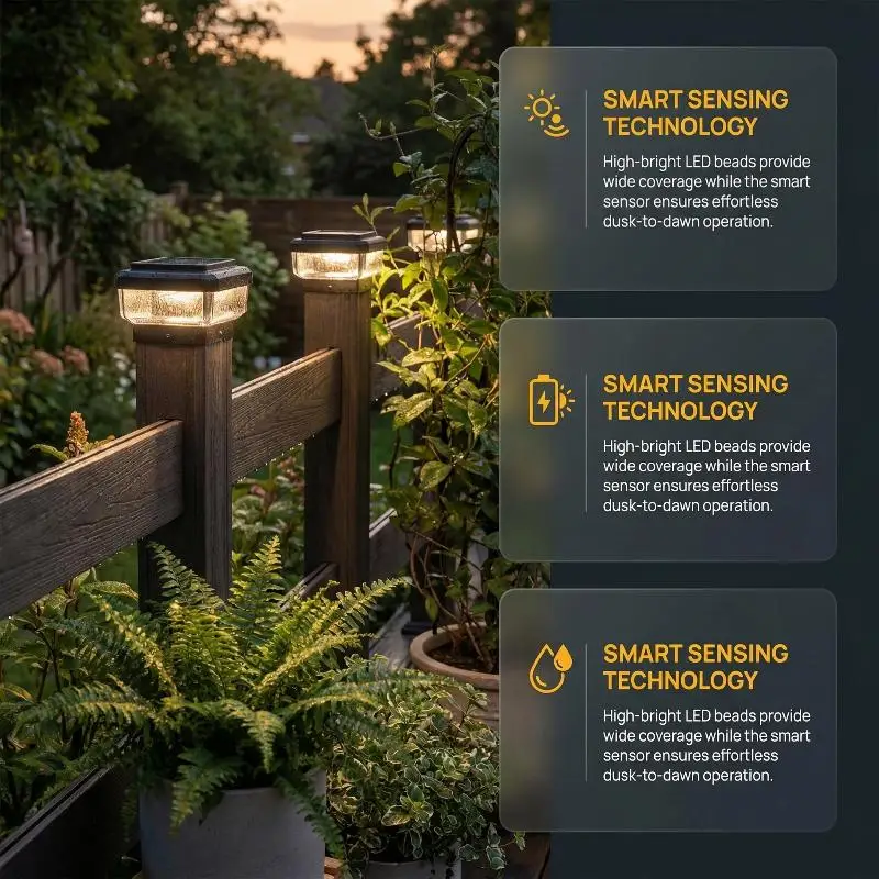 1개 IP65 방수 태양광 울타리 램프 태양광 LED 라이트 포스트 캡 조명 LED 울타리 조명 울타리 웜 화이트 홈 가든 장식