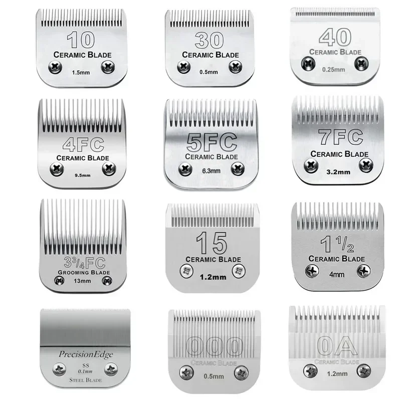 Professional Animals Grooming Detachable Ceramic Blades pet grooming clipper Compatible with most Andis Oster A5 Wahl KM Series Pet Dog Clippers
