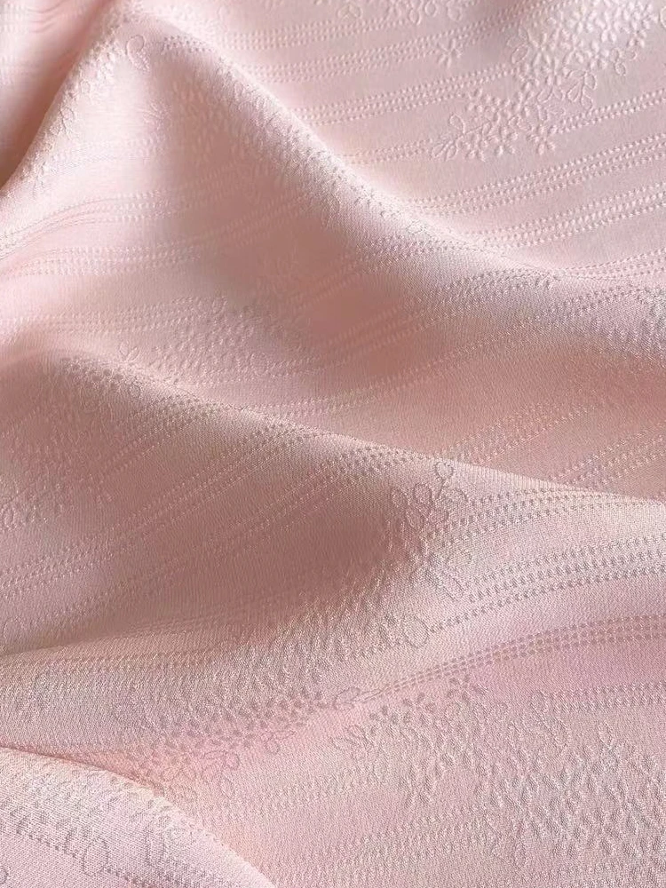

Guanle Crepe Real Silk Fabric Embossed Jacquard Double-Layer New Chinese Cheongsam Hanfu Cloth