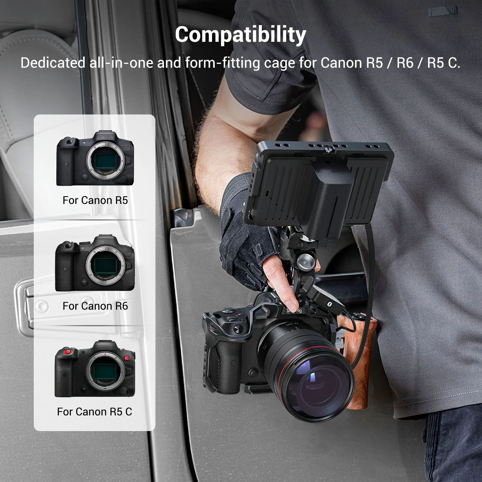 SmallRig Black Mamba EOS R5C RCamera Cage with Cable Clamp and Top