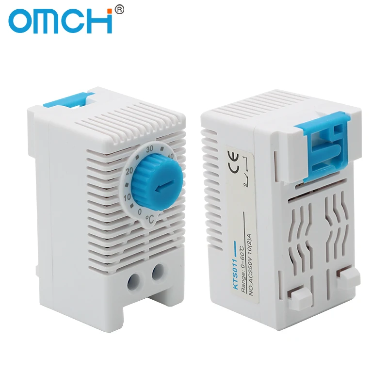 OMCH KTO011 KTS011 NC/NO DIN 레일 캐비닛 온도 조절기 0-60 ℃ 250VAC 10A 바이메탈 온도조절기 기계식 온도 조절기