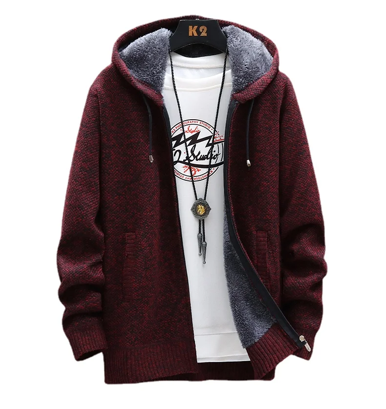 

2022 Autumn Winter New Men's Sweaters Warm Cashmere Wool Zipper Cardigan Sweaters Man Casual Knitwear Sweatercoat