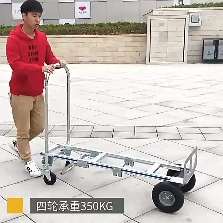 Carrello Pieghevole Per Salire Le Scale - 4 Ruote, Capacità 70 Kg, Altezza Regolabile, Lega Di Alluminio - 4