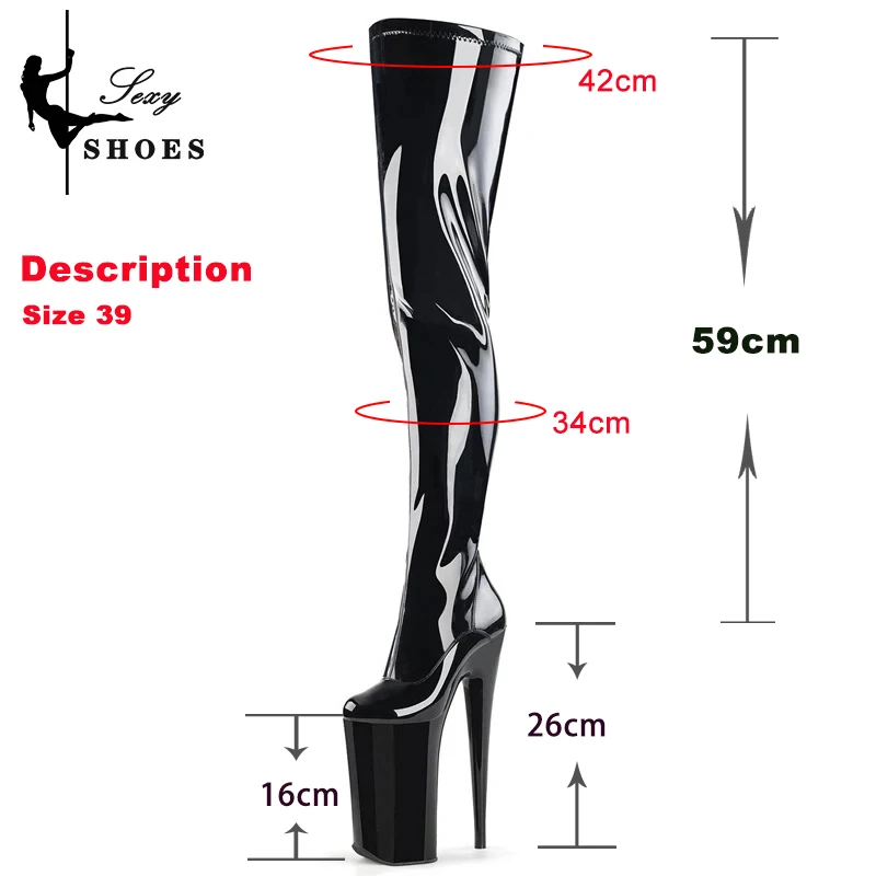 10Inches New Over The Knee Women Boots High Stripper Heels 26CM Platform Pole Dance Shoes Sexy Fetish Models Show Nightclub