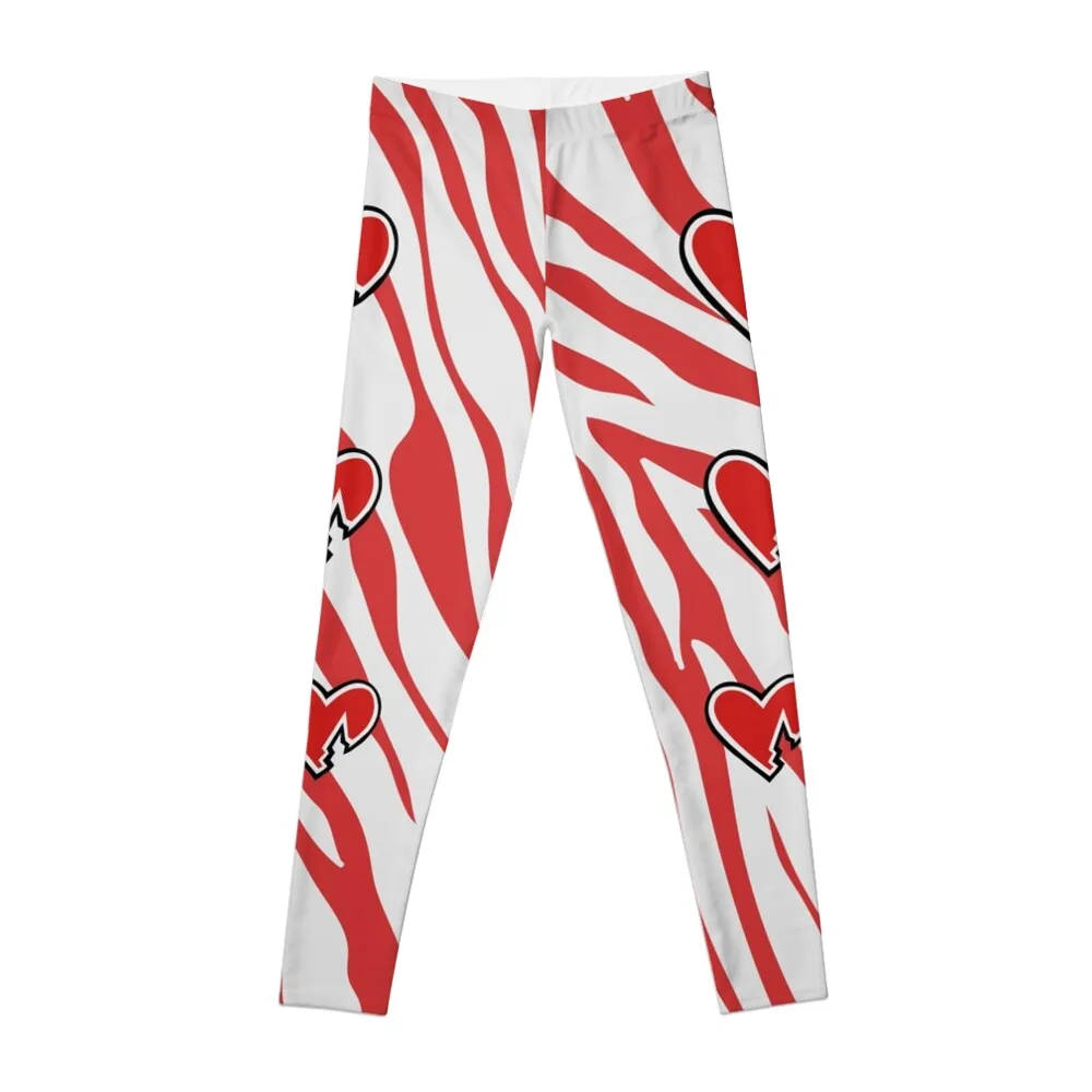 

HBK Zebra Heart White Leggings Legging sport fitness set gym for physical Womens Leggings