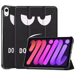 Premium PU Leather Tri-Fold Tablet Cover with Auto Wake Function for iPad mini 6 2021 (Touch ME)