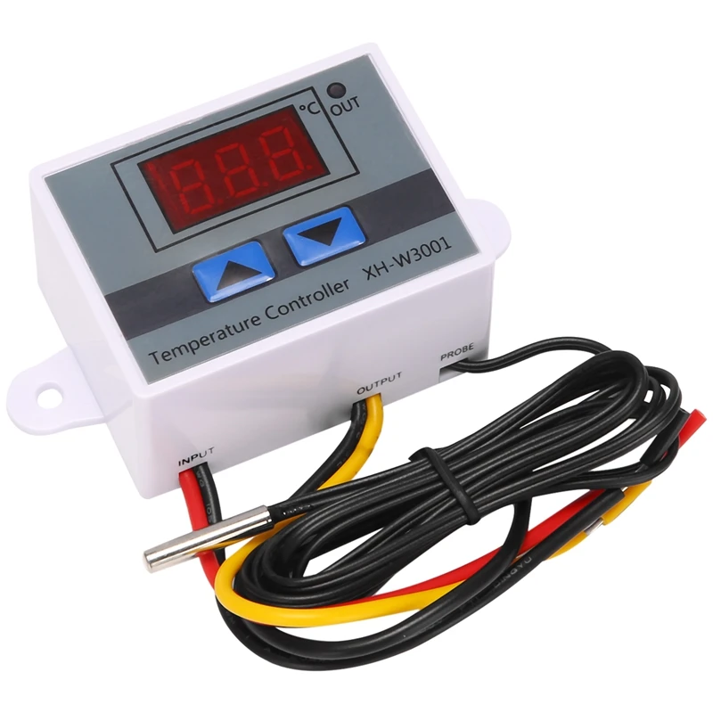 220V 디지털 LED 온도 컨트롤러 10A 온도 조절기, 스위치 포함, 디지털 디스플레이 인큐베이션 컨트롤러
