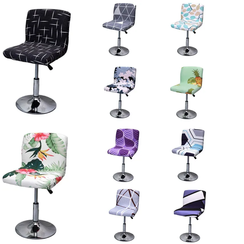 

Elastic Chair Cover For Bar Stool Short Back Dining Room Chair Slipcover Spandex Stretch Case Banquet Wedding Decoration Cover