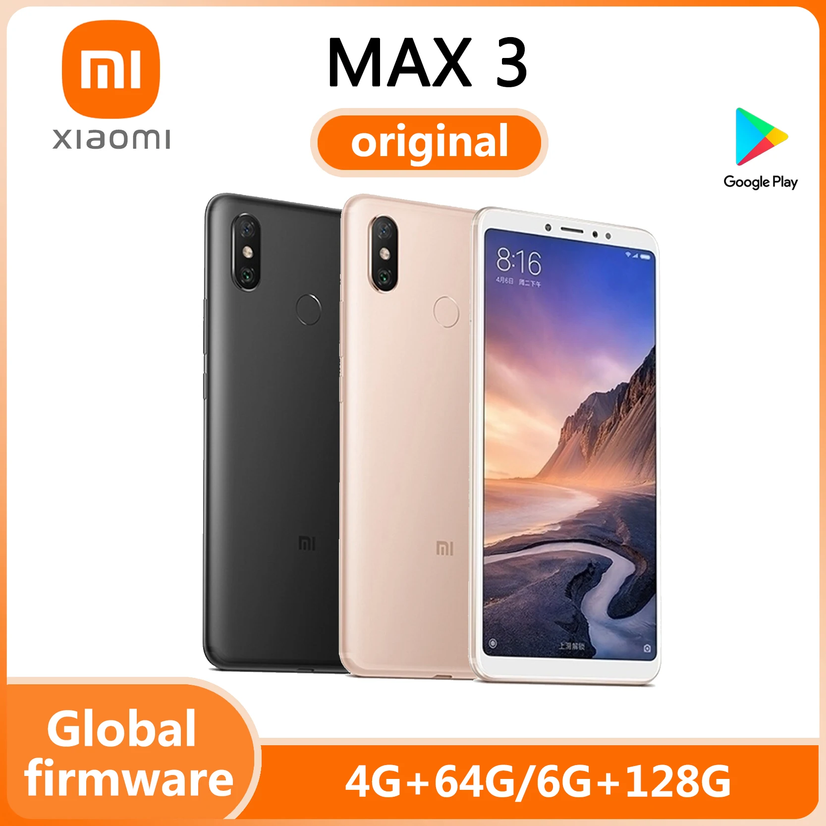 xiaomi mi max3 Xiaomi Mi Max 3 4G 64GB Dual-SIM Black - Non UK