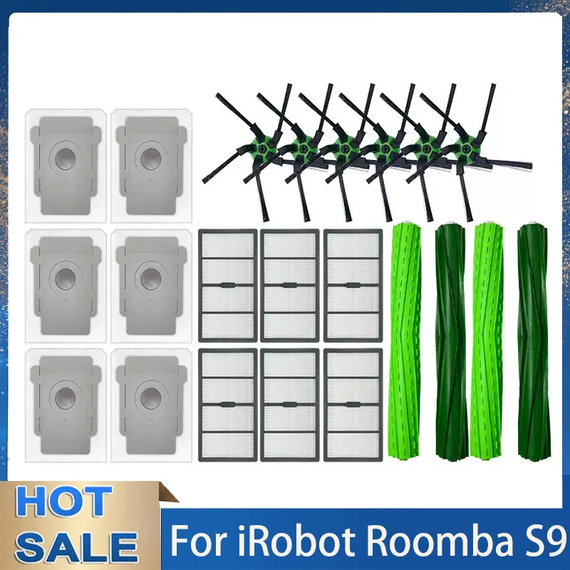 4 Pezzi Spazzole a rullo Parti di ricambio per iRobot S Series S9 (9150) S9+ S9 Plus (9550) Aspirapolvere