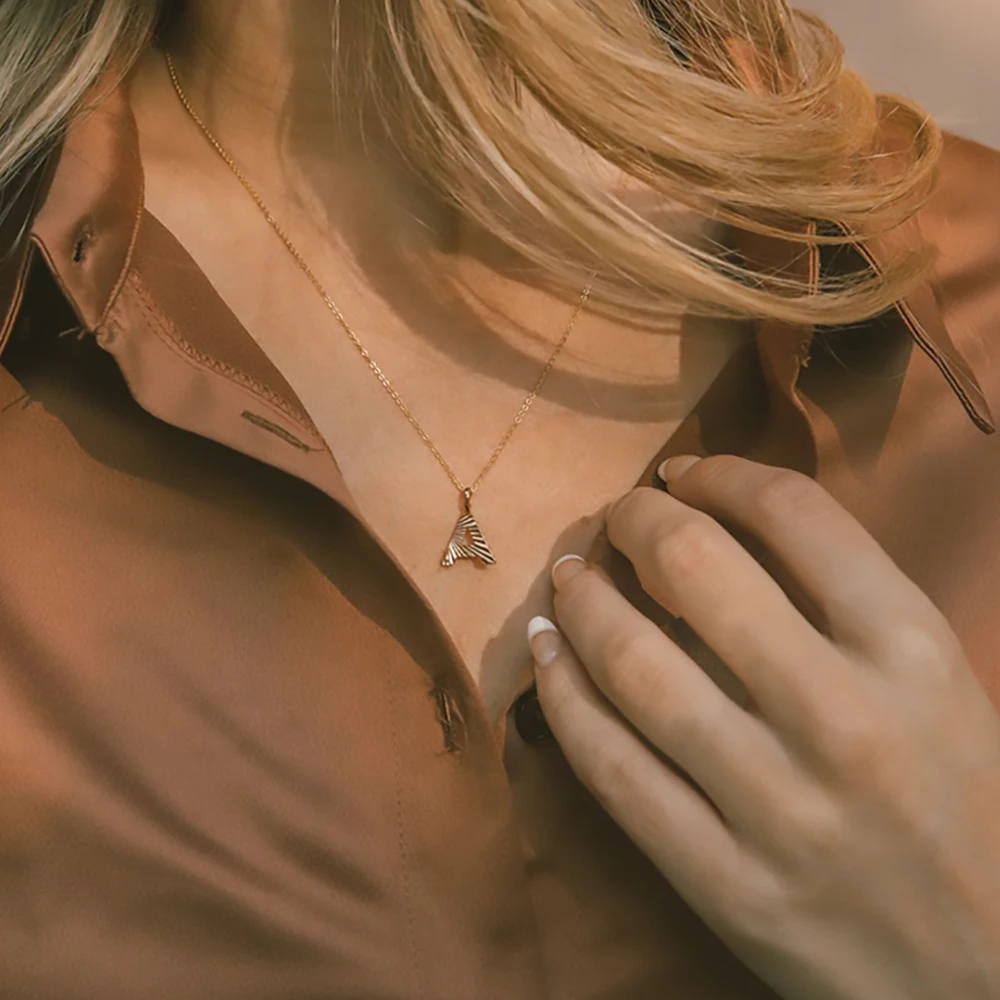 eManco 스테인레스 스틸 도매 꽃 알파벳 매력 목걸이 펜던트 이름 리플 알파벳-Freehip.co.kr