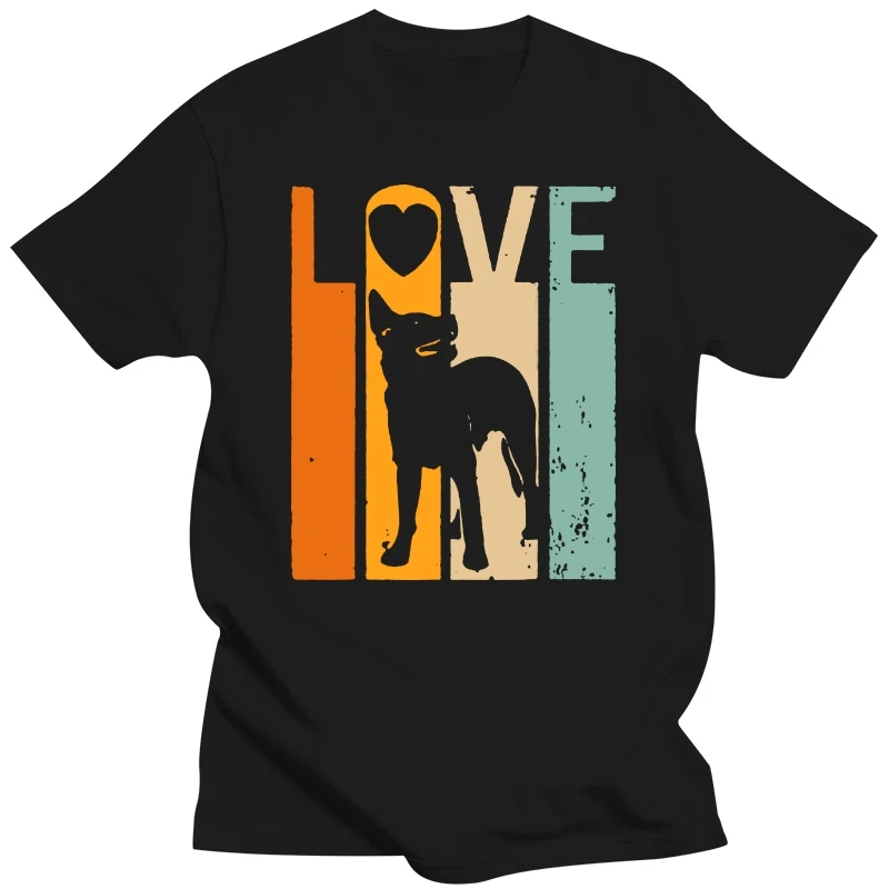 

Proud Love Australian Cattle Dog Vintage Shirt Lover Fathers Day New Fashion Men High Quality Tees Casual T Shirt