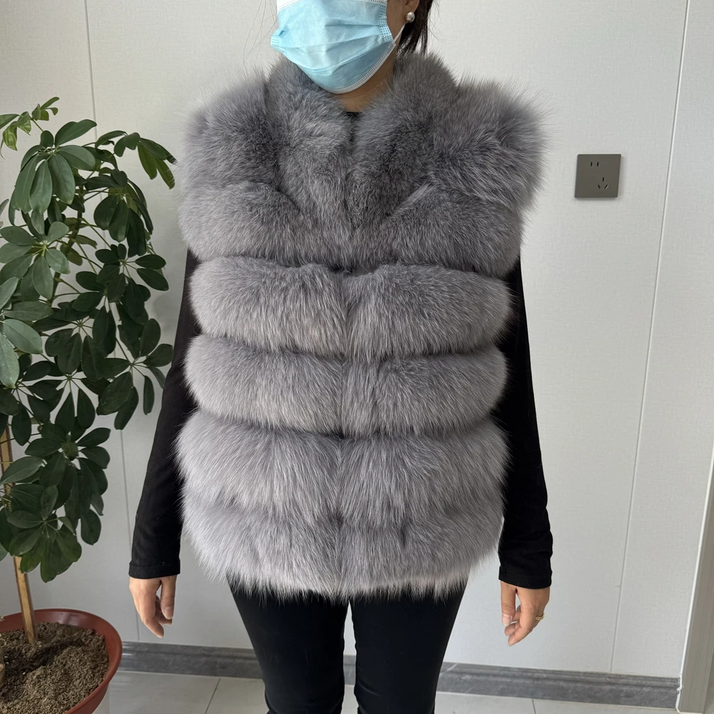 2026 NEW style Fox Fur Coat Real Winter New Outwears Women's Fashion Luxury Jacket High Quality Clothing Natural And Stand Colla