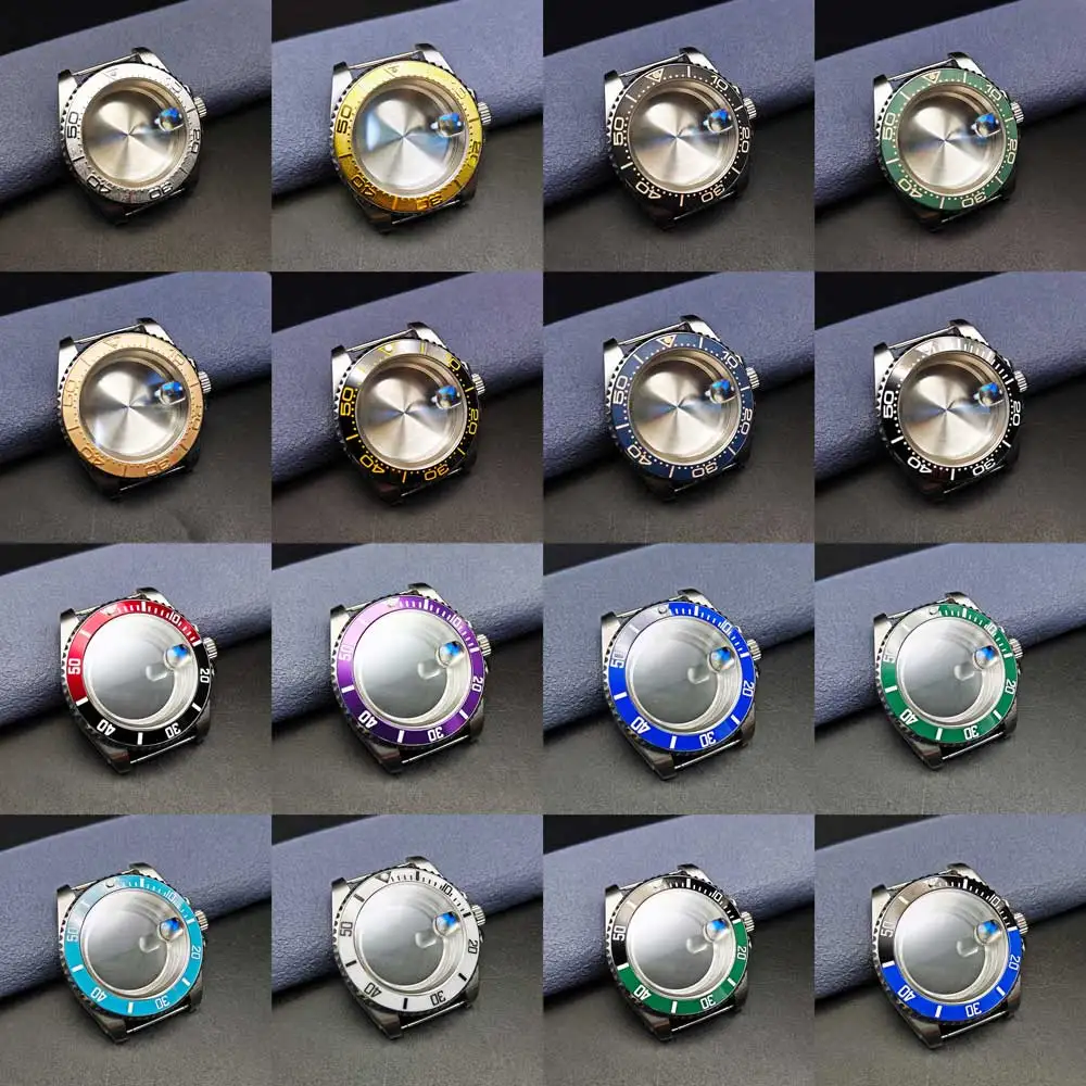 40mm sapphire mirror case compatible with NH34 NH35 36 38 39 8215 movement 28.5mm dial SUB 100m waterproof case