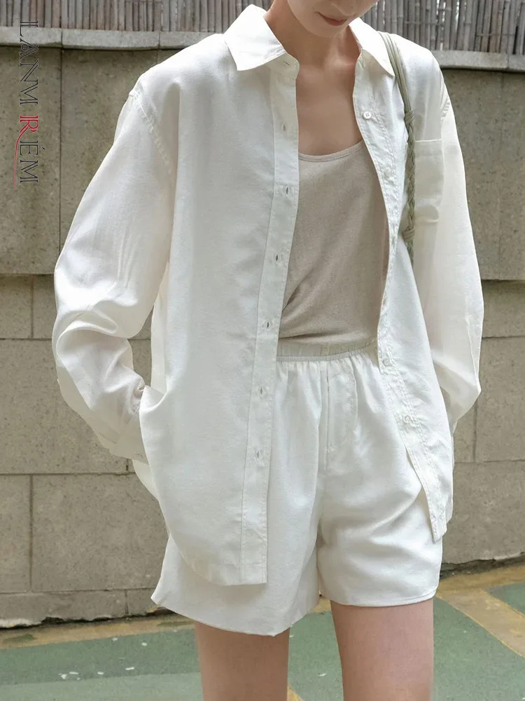 

LANMREM Sunscreen Loose Shirts For Women Lapel Single Breasted Casual Minimalism Blouses Fashion 2024 Summer New 26D9117